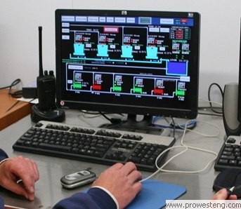 Wonderware HMI station used for power plant control.